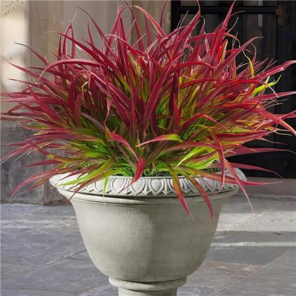 12 Pack UV Resistant Fake Outdoor Plants Faux Grass Shrubs Porch Garden Decor - Picture 1 of 7